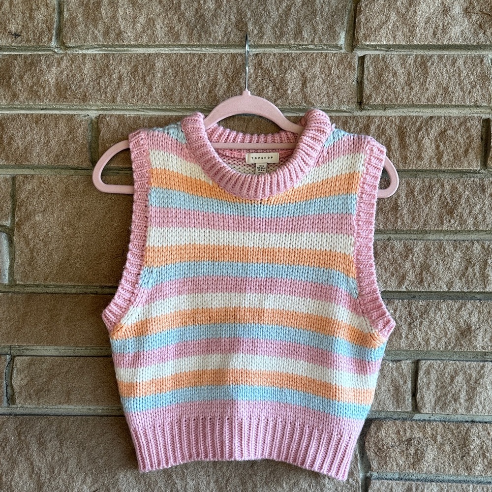 Topshop Multicolor Striped Sweater Vest – Size Medium